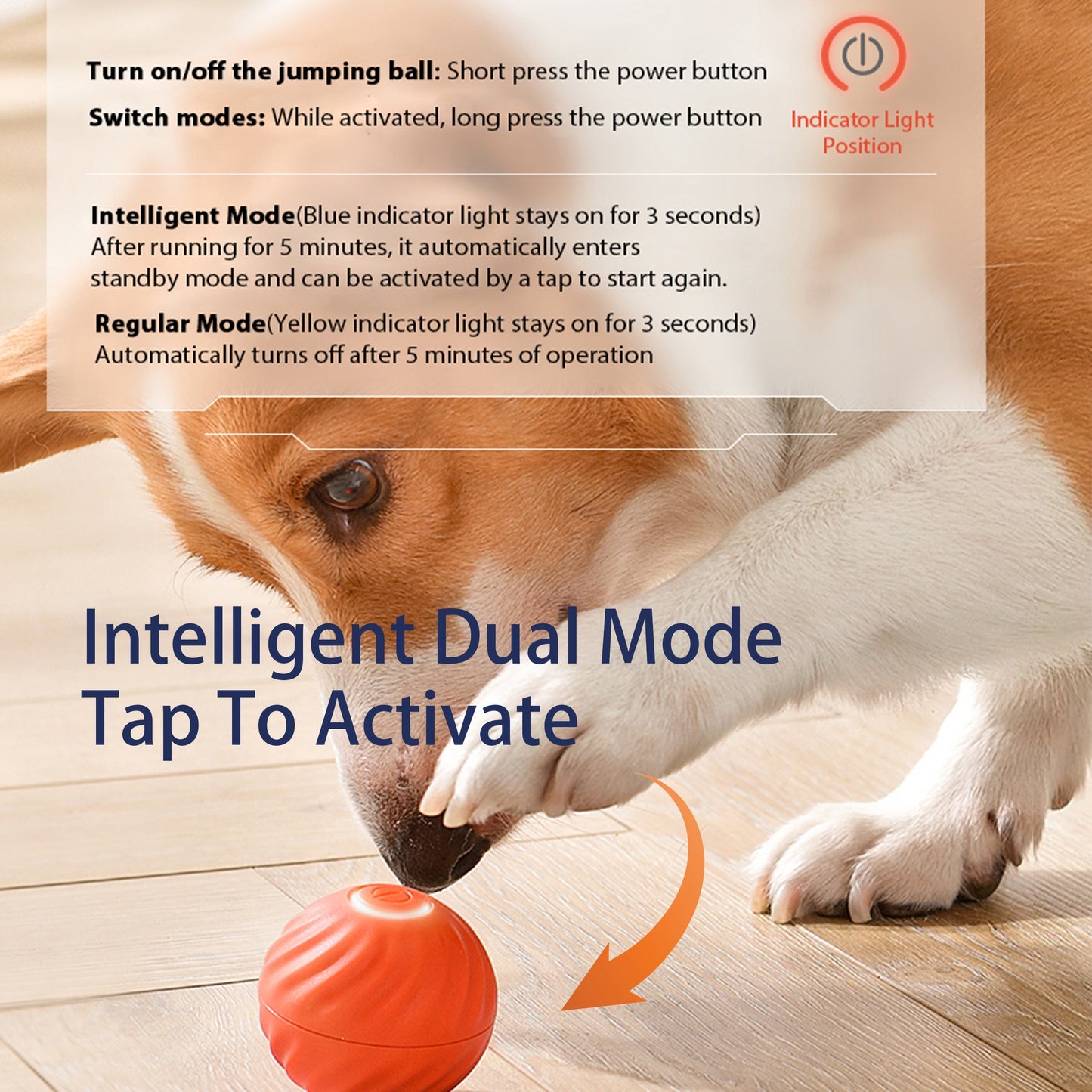 Interactive Bouncing Ball For Dogs Automatic Smart Toy, Self-moving