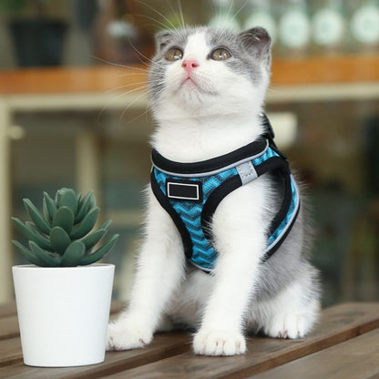 Pet Wave Pattern Traction Reflective Chest Harness