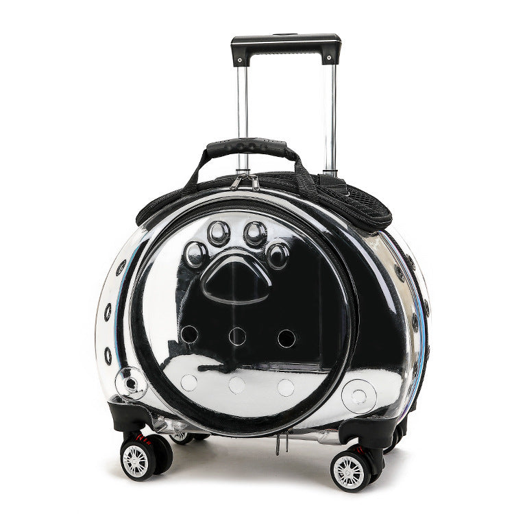 Small Pet Trolley Bag Portable Dog Diaper Bag Transparent