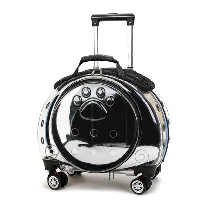 Small Pet Trolley Bag Portable Dog Diaper Bag Transparent