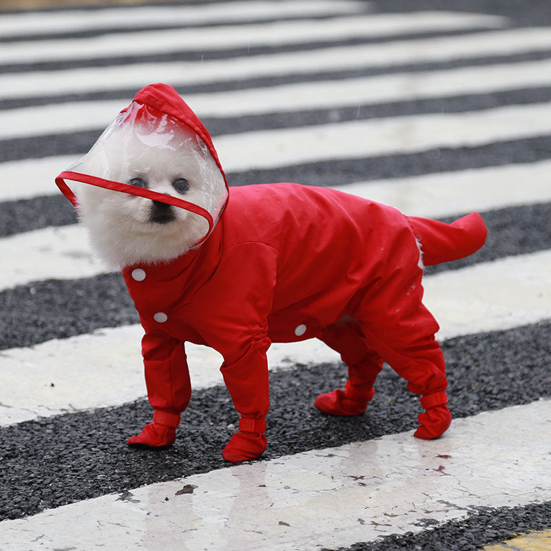 Pet Four-legged All-in-one Waterproof Raincoat