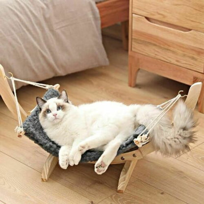 Solid wood cat and dog bed pet nest pad hanging