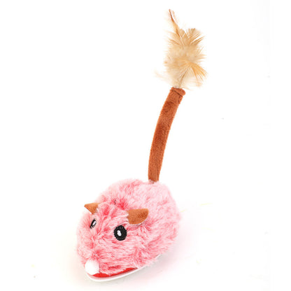 Cat Toys Self-Hi Relieving Stuffy Electric Mouse Cat Pole Toy