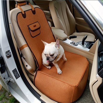 Retro Dual-purpose Pet Car Mat Front Seat Cushion