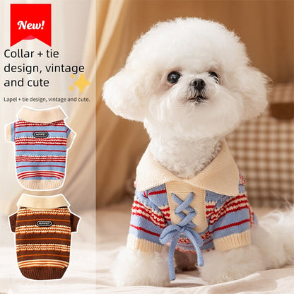 Sweaters Cold Weather Dog Striped Pullover Warm Knitted Pet