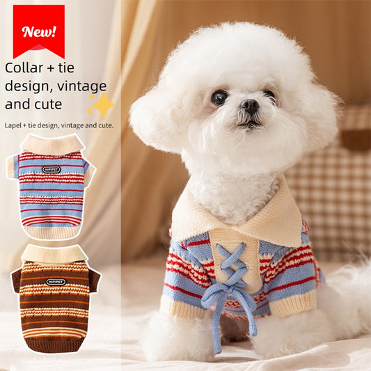 Sweaters Cold Weather Dog Striped Pullover Warm Knitted Pet