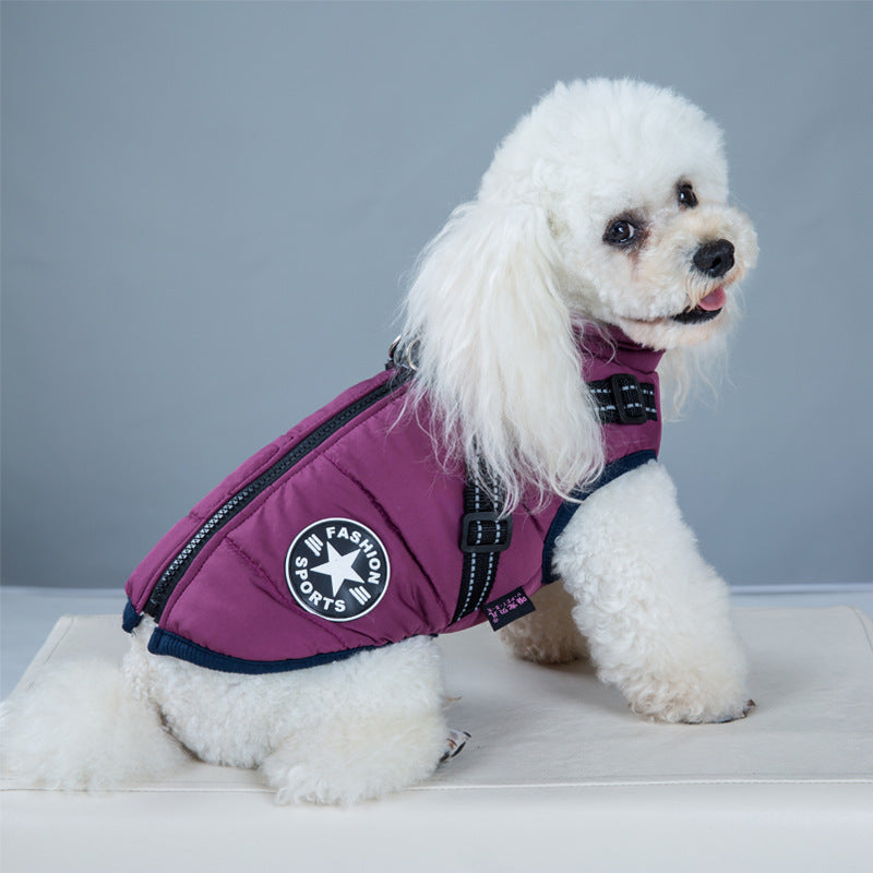 Waterproof Dog Clothes Winter Dog Coat With Harness