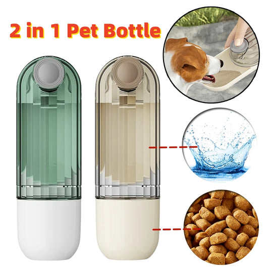 2 In 1 Pet Water Cup Segment Design Green Dog Walking Portable Drinking