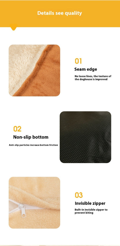 Kennel Large Dog Dog Bed Warm Winter Removable And Washable Mattress