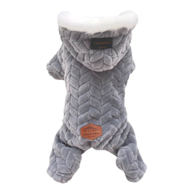 Winter Warm Thicken Dog Jumpsuits Pet Puppy With Hoodie Jacket Coat