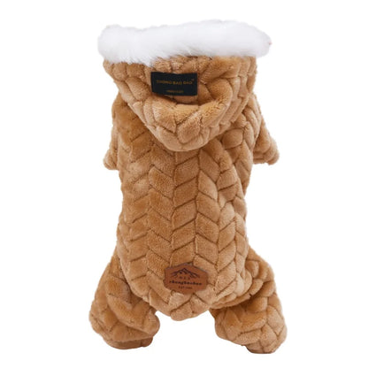 Winter Warm Thicken Dog Jumpsuits Pet Puppy With Hoodie Jacket Coat