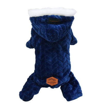 Winter Warm Thicken Dog Jumpsuits Pet Puppy With Hoodie Jacket Coat