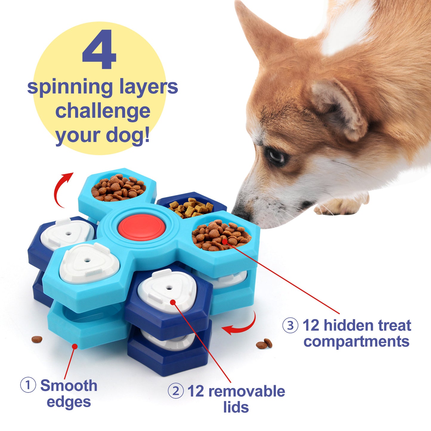 4 Layers Slow Feeder Puzzle Dog Bowls Assemble Slow Eating Bowl