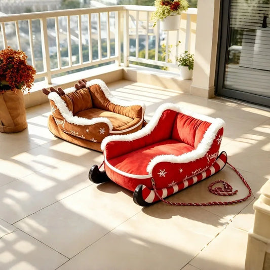 Christmas Washable Dog Sofa Bed Nest Dog Bed Sled