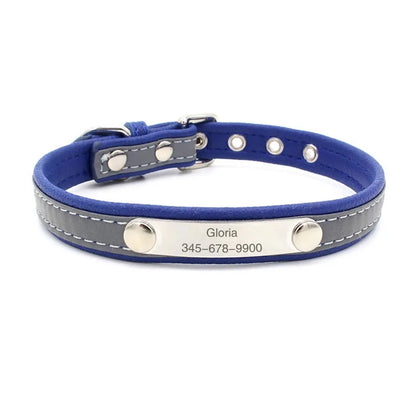 Engrave Reflective Dog Collar Custom Pet Collars Cat ID Tag