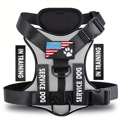 Reflective Dog Harness Vest Adjustable Soft Oxford Inner Mesh