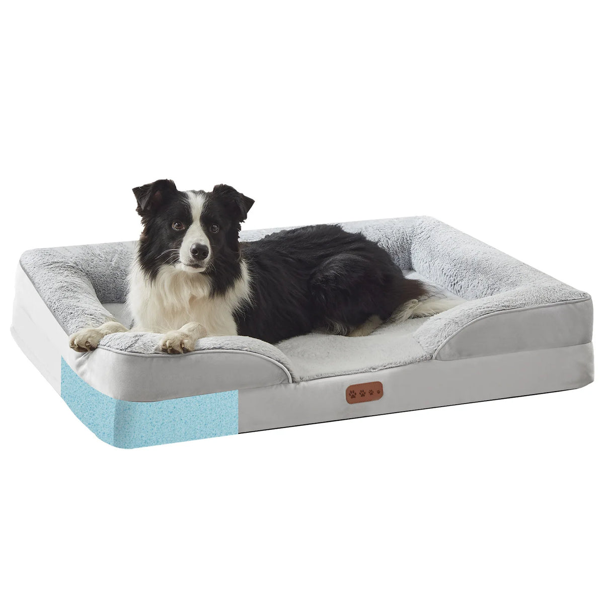Orthopedic Memory Sponge Dog Bed with Universal C-Type Armrest