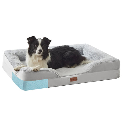 Orthopedic Memory Sponge Dog Bed with Universal C-Type Armrest