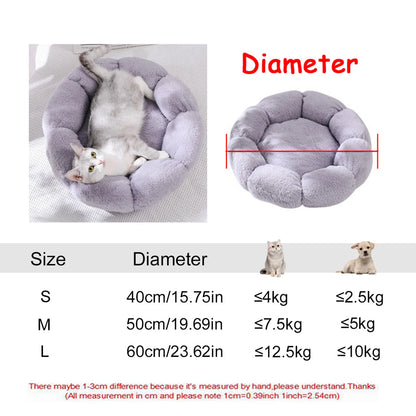 Round Dog Bed Winter Warm Cat Bed Plush Basket for Dog
