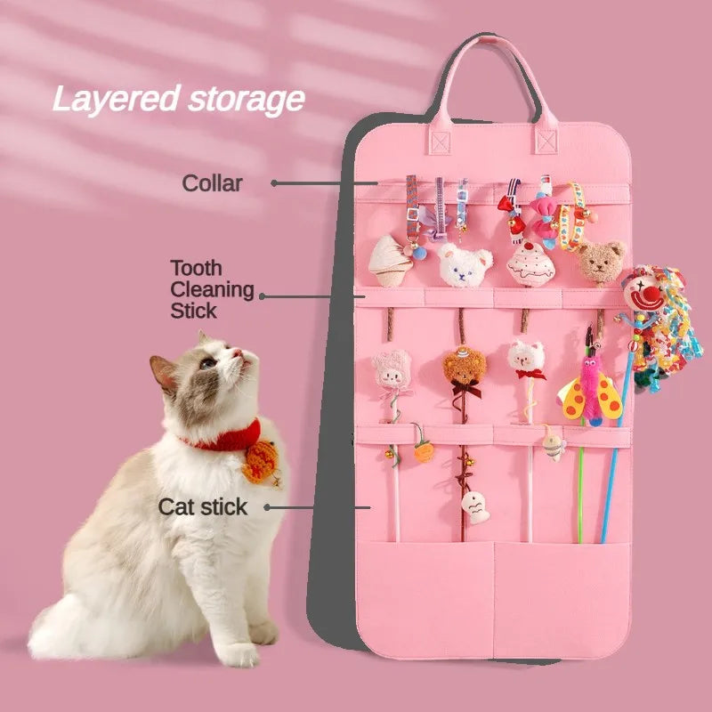Pet Storage Bag Cat Toy Storage for Cat Stick Toys Catnip
