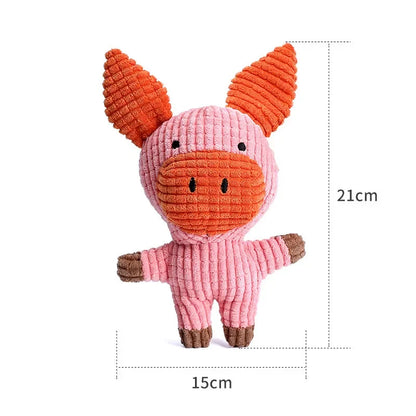 Cute Pig Shape Pet Dog Toys Corduroy Plush Squeaky