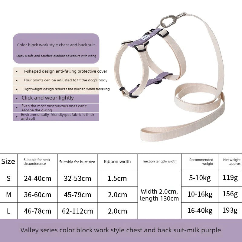Dog Harness and Leash Set H Shape Light Anti Escape Adjustable