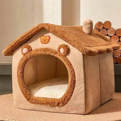 Foldable Pet House Removable Washable Cave Sofa Pet Bed