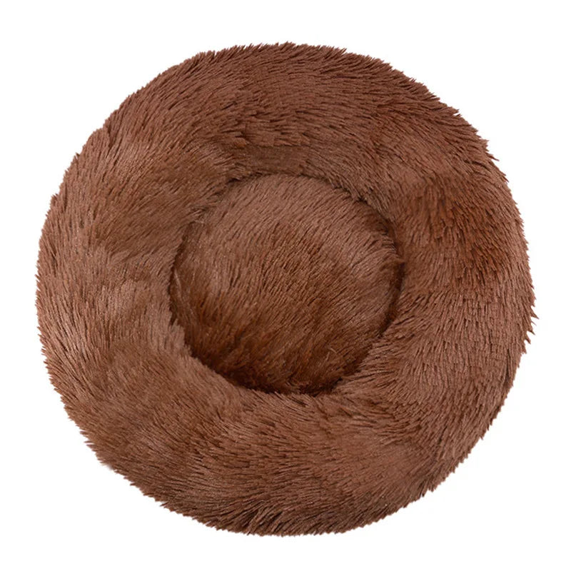 Round Pet Bed for Large Dog Bed Donut Long Plush Cat Bed