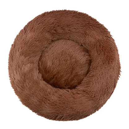 Round Pet Bed for Large Dog Bed Donut Long Plush Cat Bed