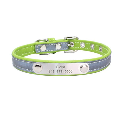 Engrave Reflective Dog Collar Custom Pet Collars Cat ID Tag