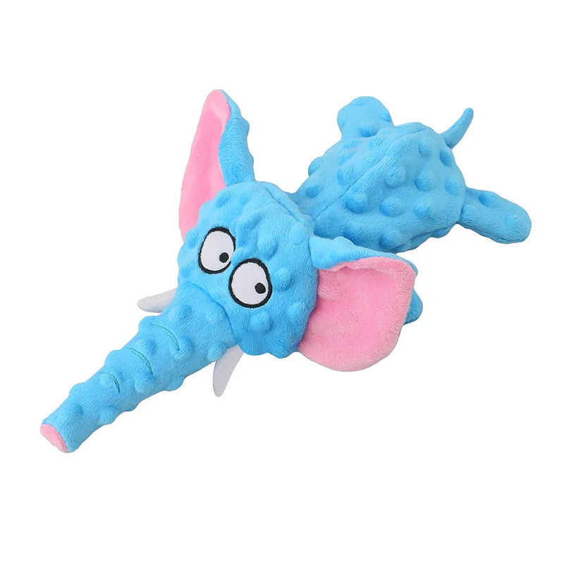 Elephant Soft Shell Plush Dog Toys Interactive Squeaky
