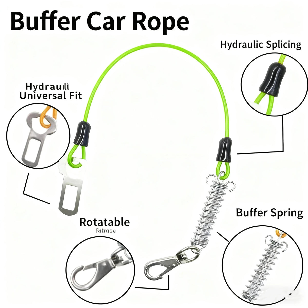 Chew-Proof Pet Car Safety Belt Dog Car Harness Shock Absorber