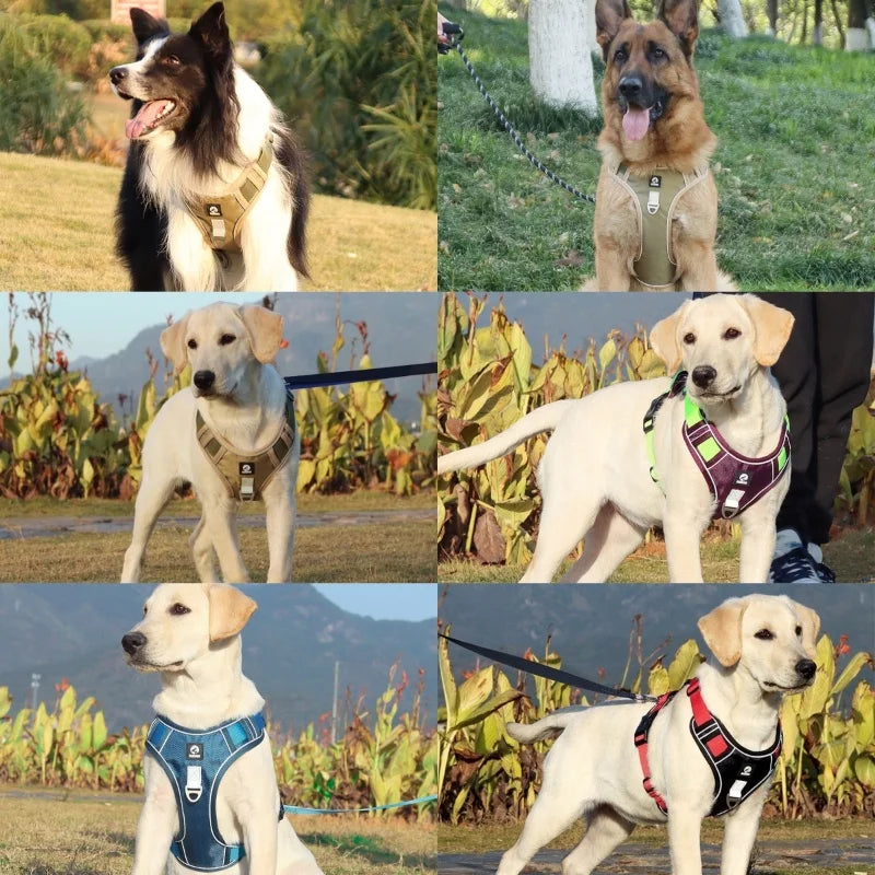 Reflective Dog Harness 1680D Waterproof Oxford Harness