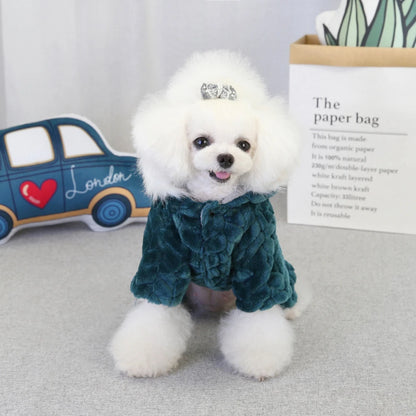 Winter Warm Thicken Dog Jumpsuits Pet Puppy With Hoodie Jacket Coat