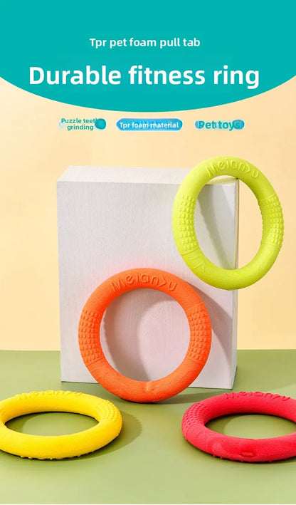 Bite-Resistant Soft Pull-Ring Frisbee Dog Training