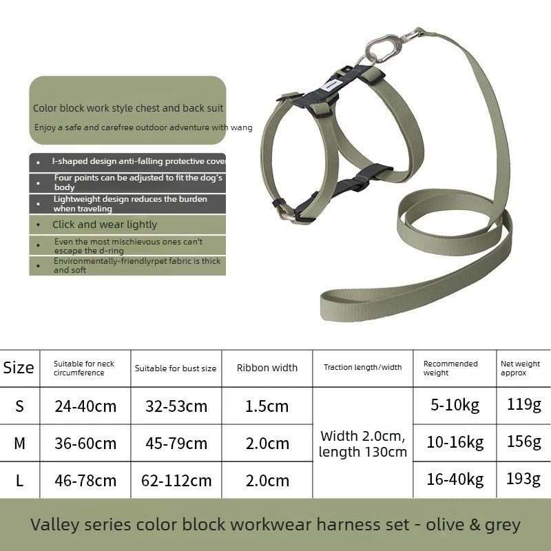 Dog Harness and Leash Set H Shape Light Anti Escape Adjustable