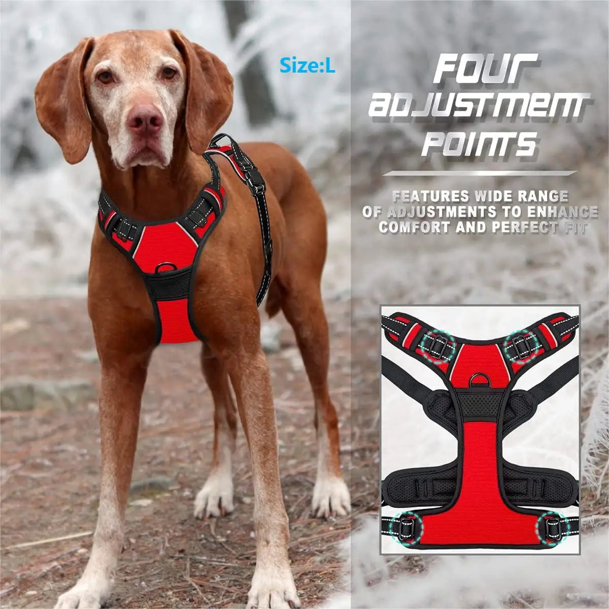 Reflective Easy Control Handle for Large Dog Walking