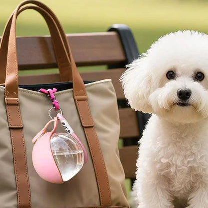Portable Foldable Spherical PET Dog Water Cup with Hook