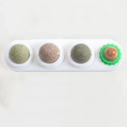 4 in 1 Rotating Catnip Silver Vine Ball Teeth Cleaning