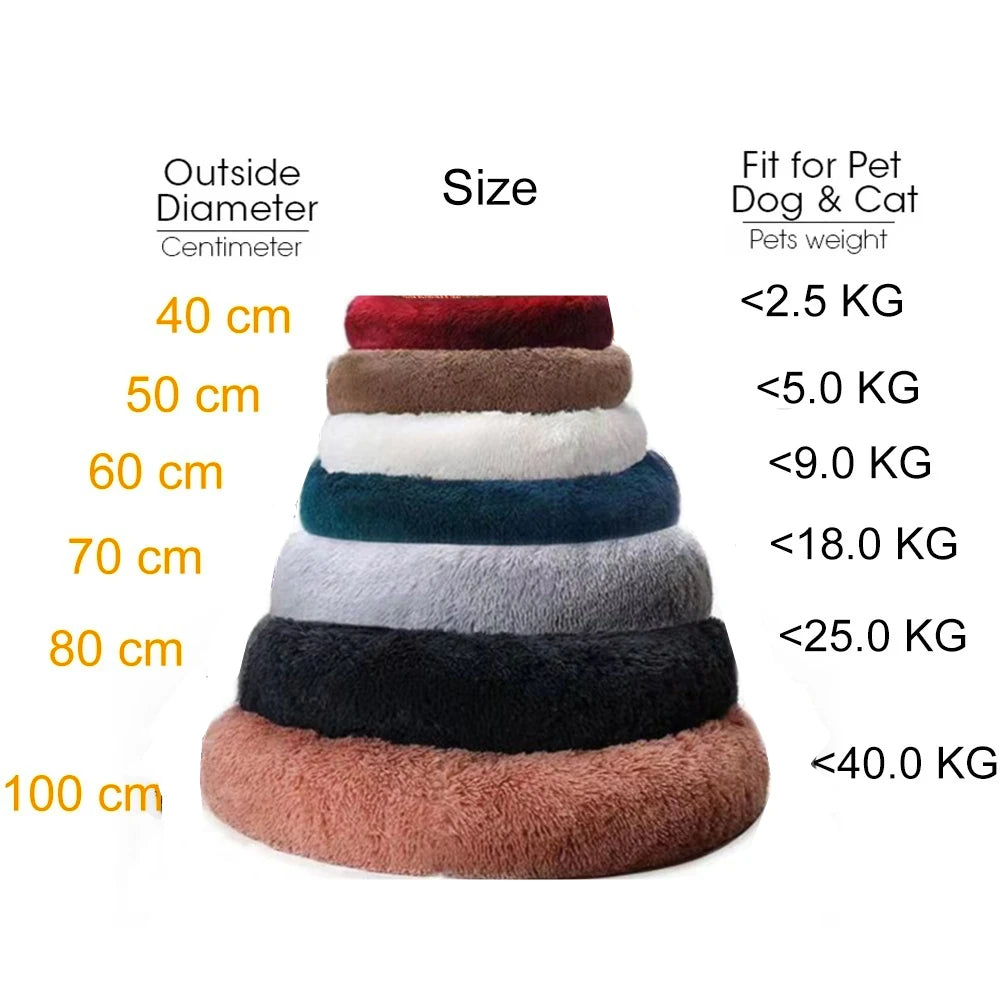 Dog Bed Donut Big Large Round Basket Winter Plush Beds for Dogs