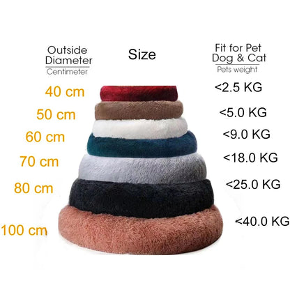 Dog Bed Donut Big Large Round Basket Winter Plush Beds for Dogs