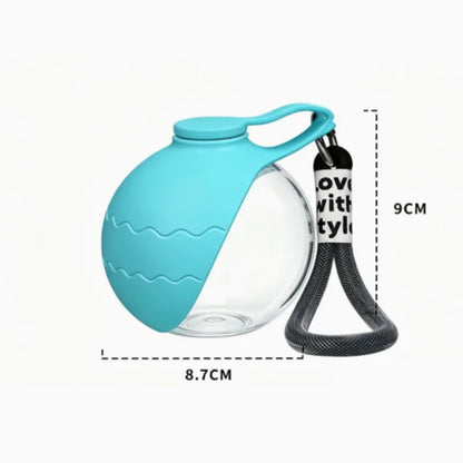 Portable Foldable Spherical PET Dog Water Cup with Hook