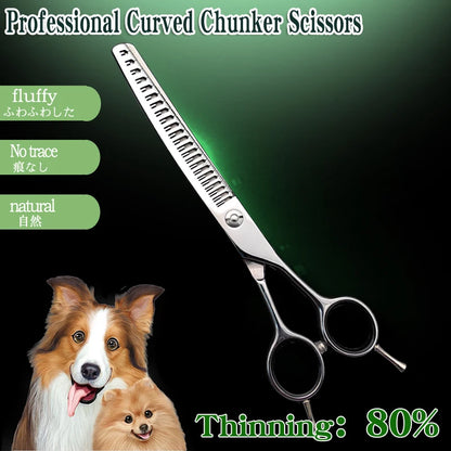Pet Scissors, Dog Grooming, Hair Trimming, 7" Double-Tailed
