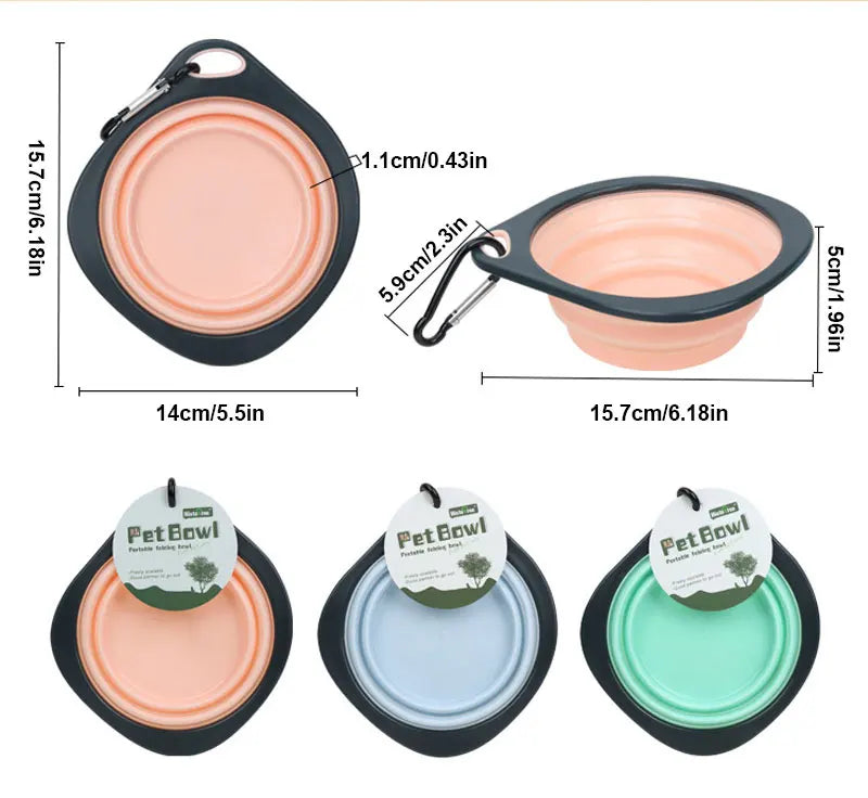Pet Folding Silicone Bowl Collapsible Pet Outdoor