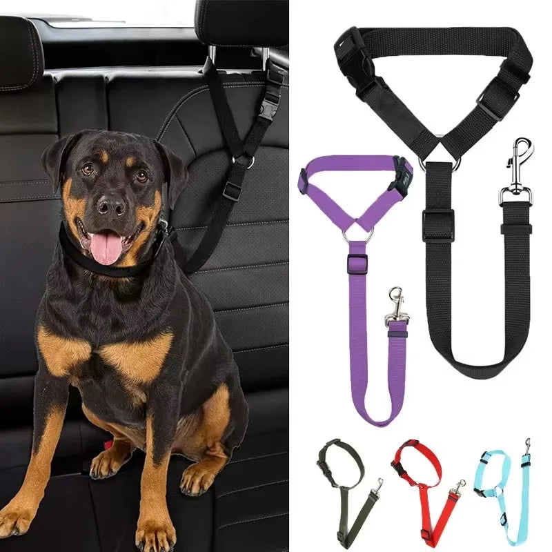 1PC Pet Car Seat Belt Nylon Lead Leash Backseat Safety