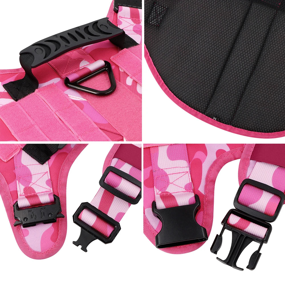 Tactical Dog Harness and Leash Set No Pull Adjustable Military Dog
