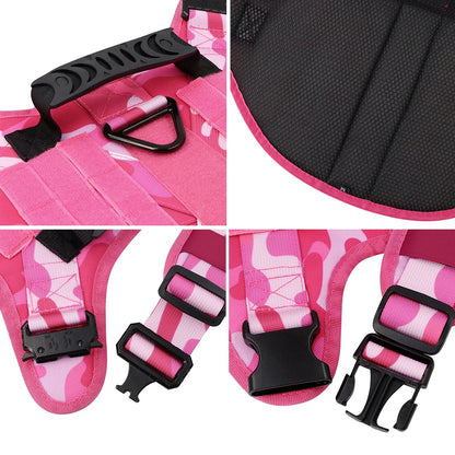 Tactical Dog Harness and Leash Set No Pull Adjustable Military Dog