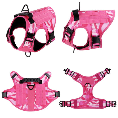 Tactical Dog Harness and Leash Set No Pull Adjustable Military Dog