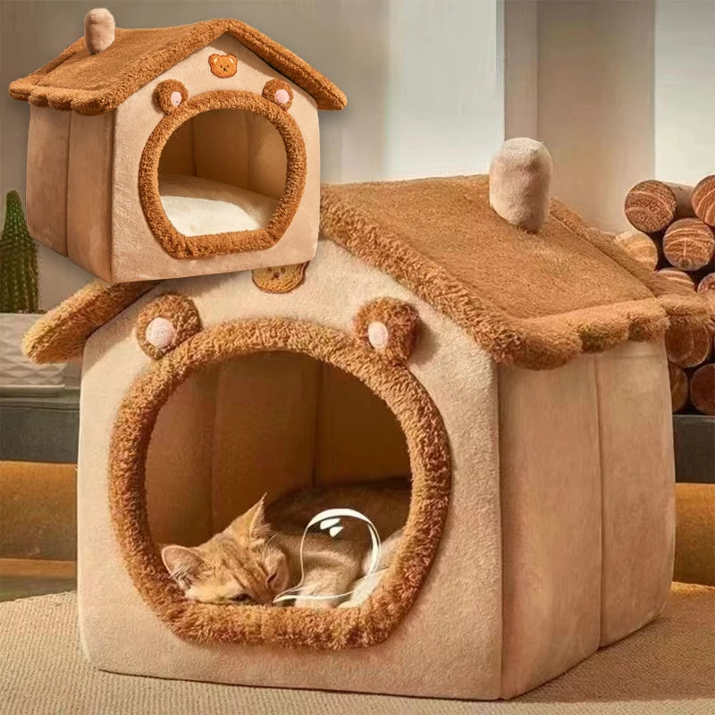 Foldable Pet House Removable Washable Cat House Puppy Cave Sofa Four Seasons