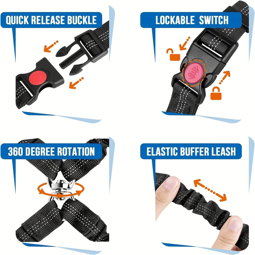 Dog Seat Belt for Car,Dog Car Harness Seatbelt Adjustable